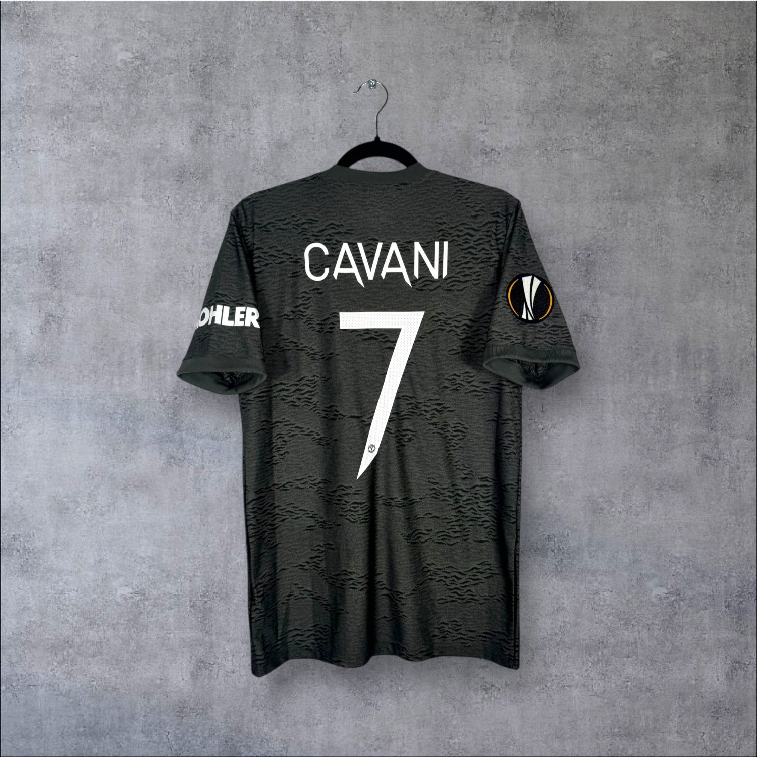 Flocage Cavani numéro 7 sur maillot Manchester United 2020-2021 Extérieur