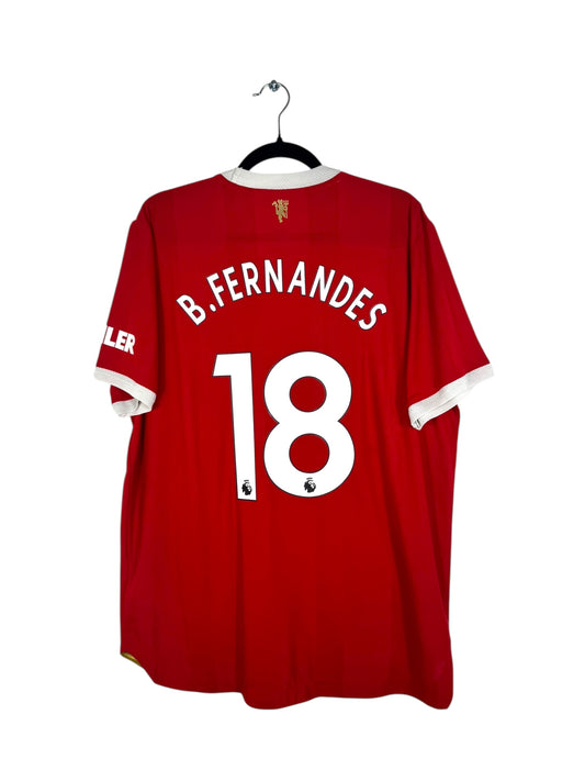 Maillot Manchester United 2021-2022 Domicile Pro Authentic Adidas Bruno Fernandes 18 taille XL