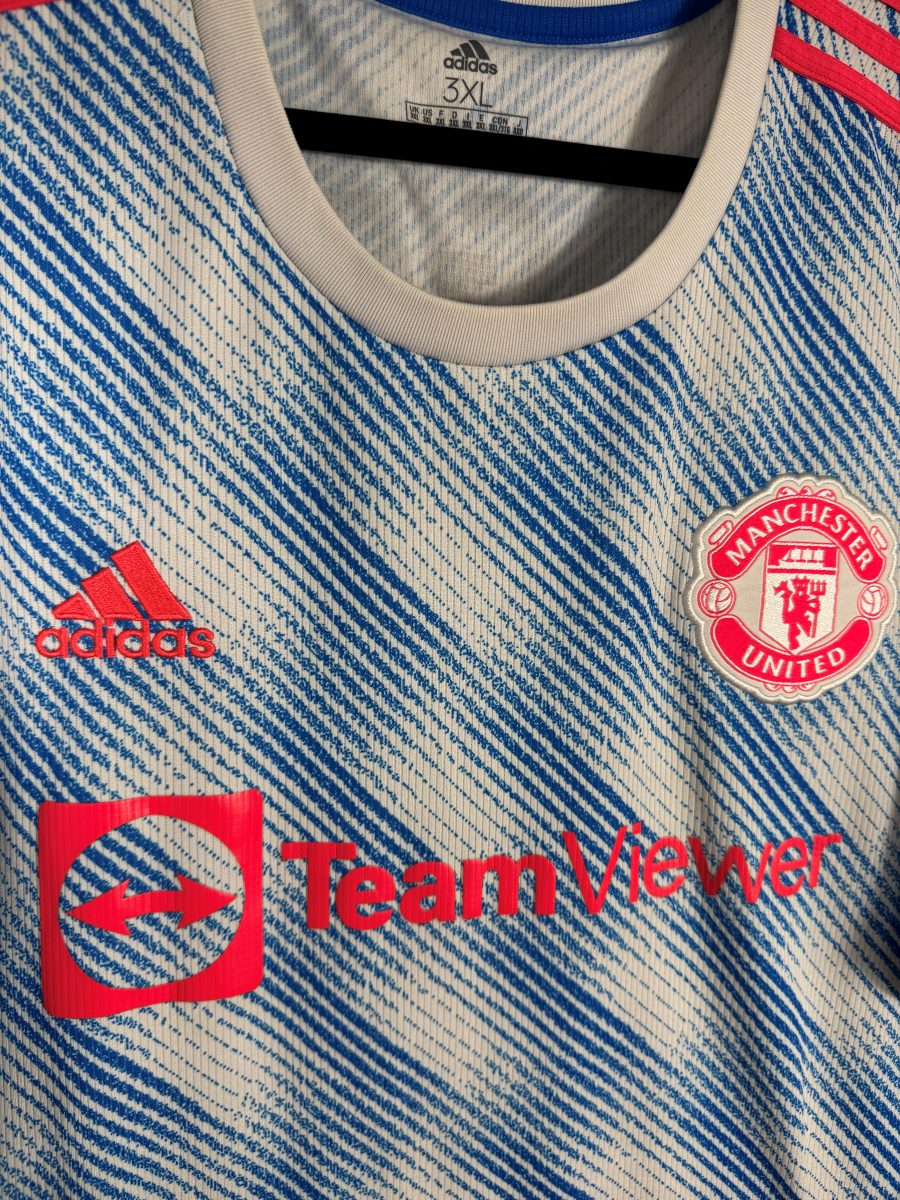 Écusson Manchester United et sponsor TeamViewer, maillot extérieur 2021-2022 taille 3XL