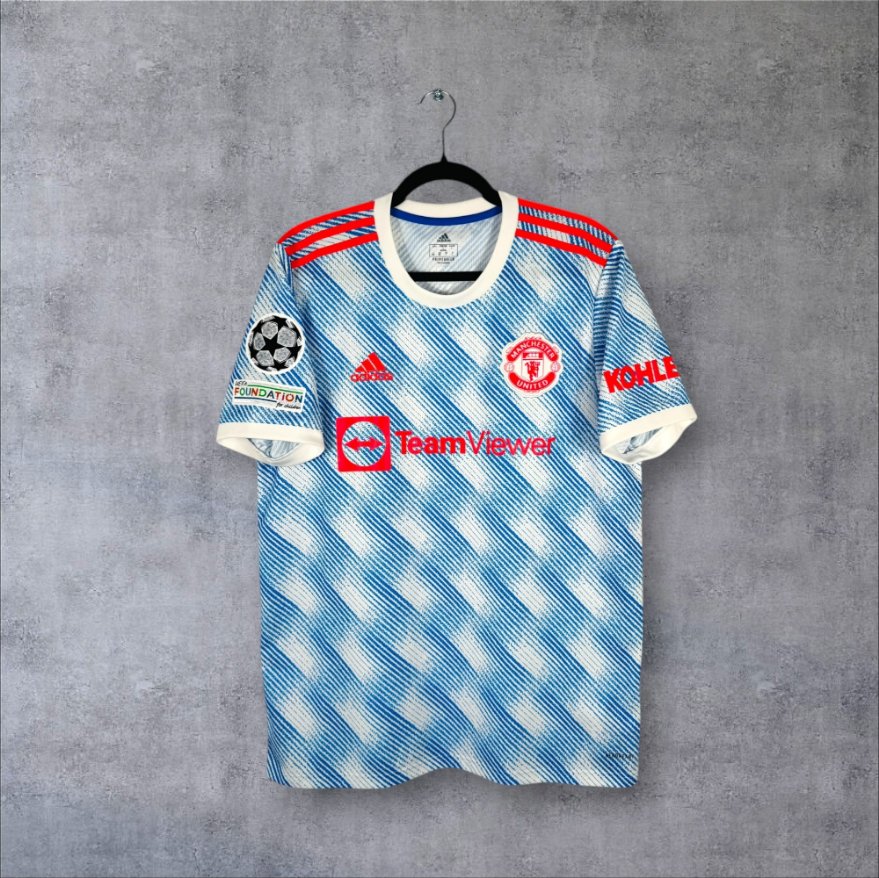 Maillot authentique Manchester United 2021-2022 Extérieur Adidas vintage zigzag vue de face