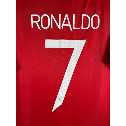 Détail de la typographie du flocage sur le numéro 7 de Cristiano Ronaldo