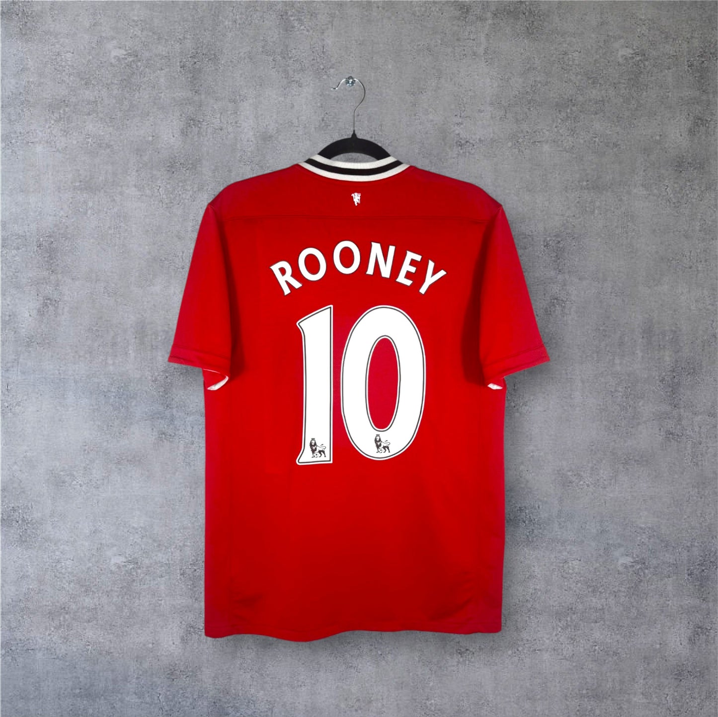 Flocage officiel Premier League ROONEY numéro 10 au dos du maillot Manchester United.