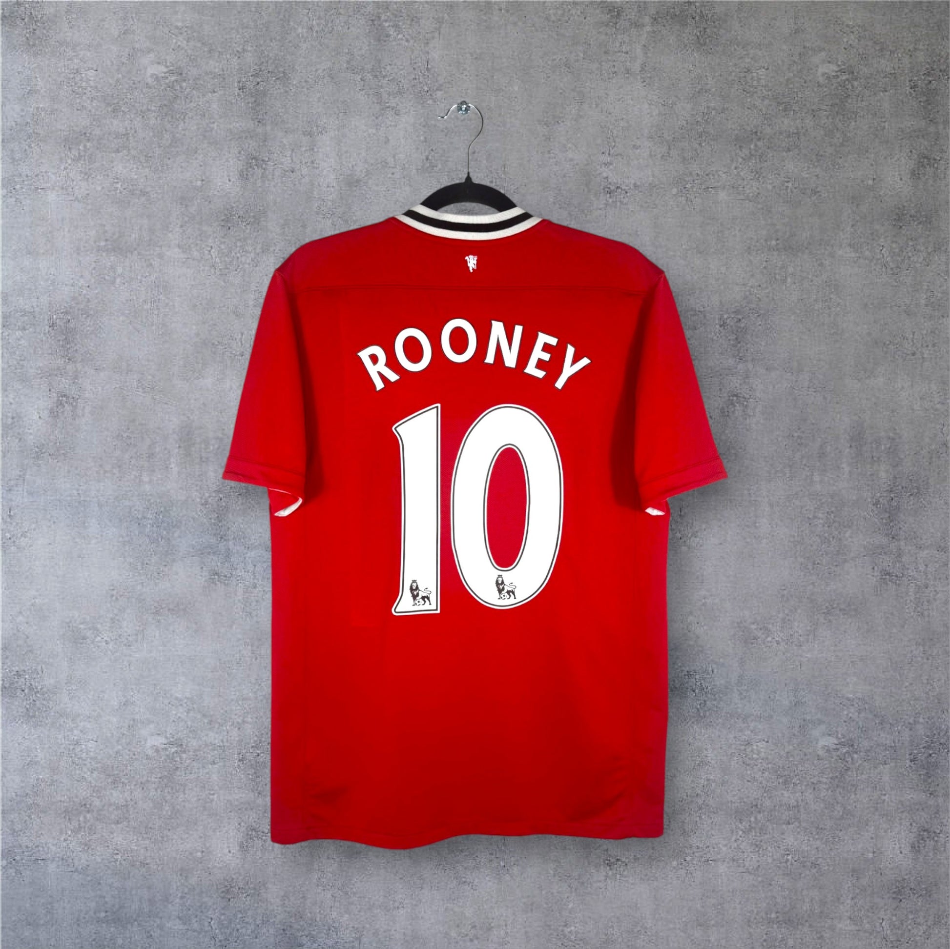 Flocage officiel Premier League ROONEY numéro 10 au dos du maillot Manchester United.