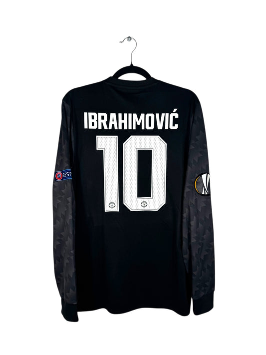 Dos du maillot Manchester United 2018 extérieur noir avec flocage blanc IBRAHIMOVIĆ 10.