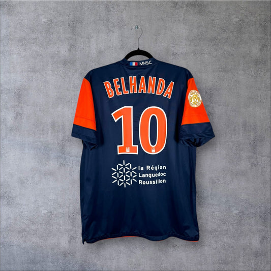 Flocage Belhanda numéro 10 sur maillot Montpellier MHSC 2012-2013 Domicile
