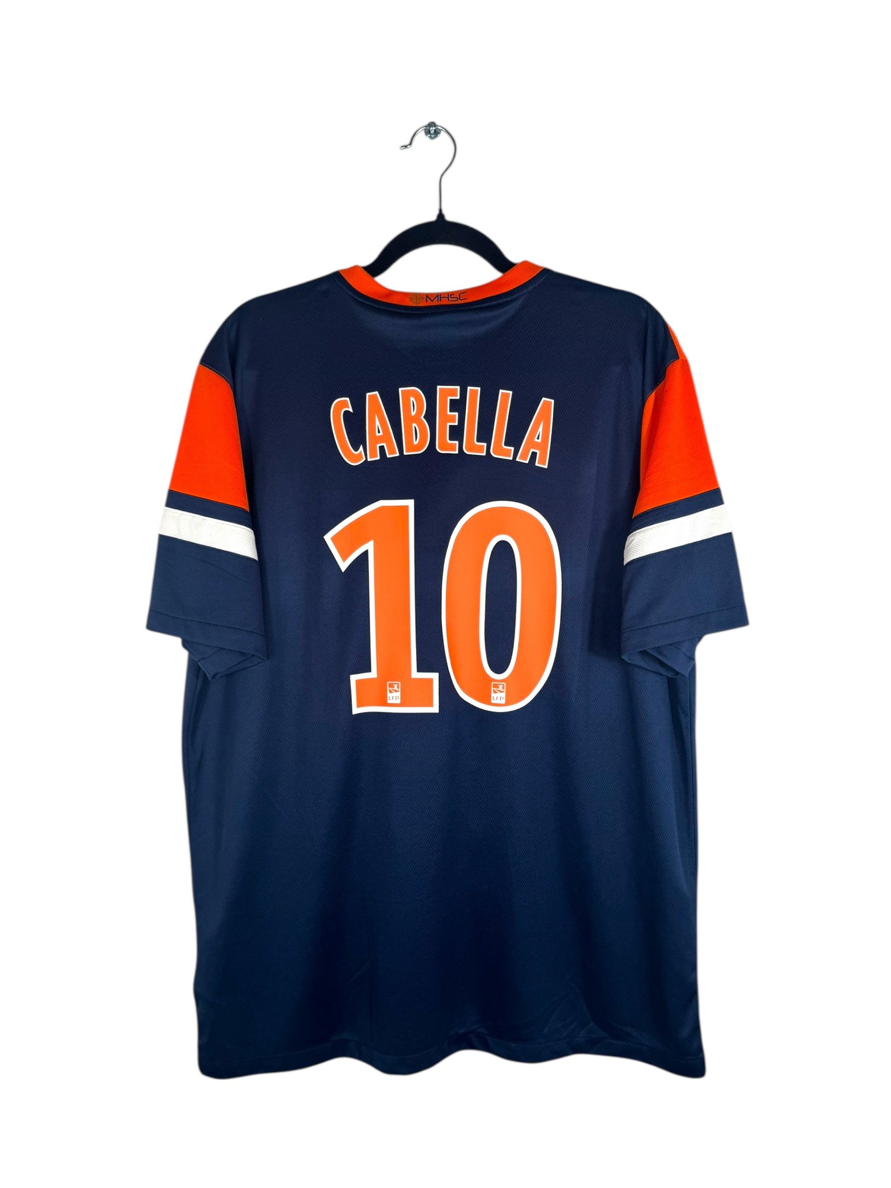 Maillot Montpellier HSC 2013-2014 domicile Cabella numéro 10 vue arrière flocage