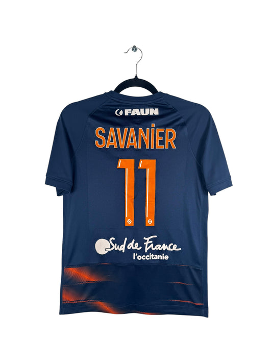 Maillot Montpellier MHSC 2022-2023 domicile Nike Savanier 11 bleu orange XS vue arrière