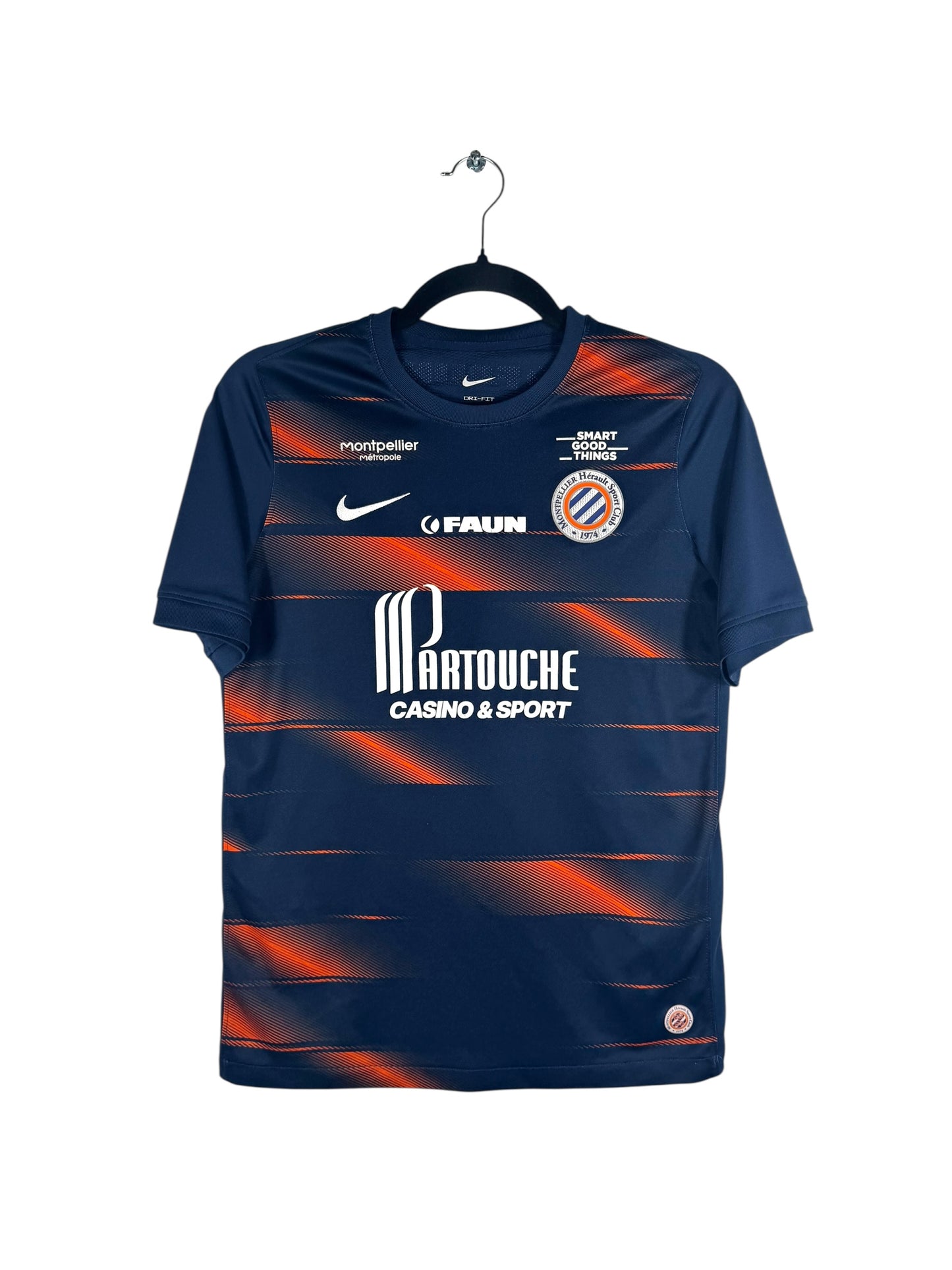 Maillot Montpellier MHSC 2022-2023 domicile Nike Savanier 11 bleu orange XS vue avant