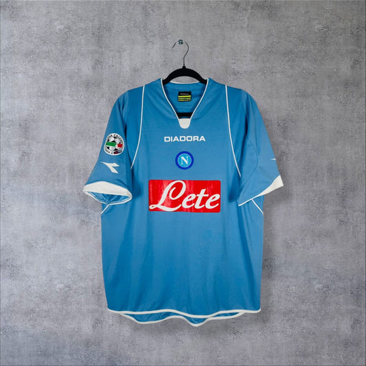 Face du maillot SSC Napoli 2007-2008 domicile azzurro Diadora avec sponsor Lete