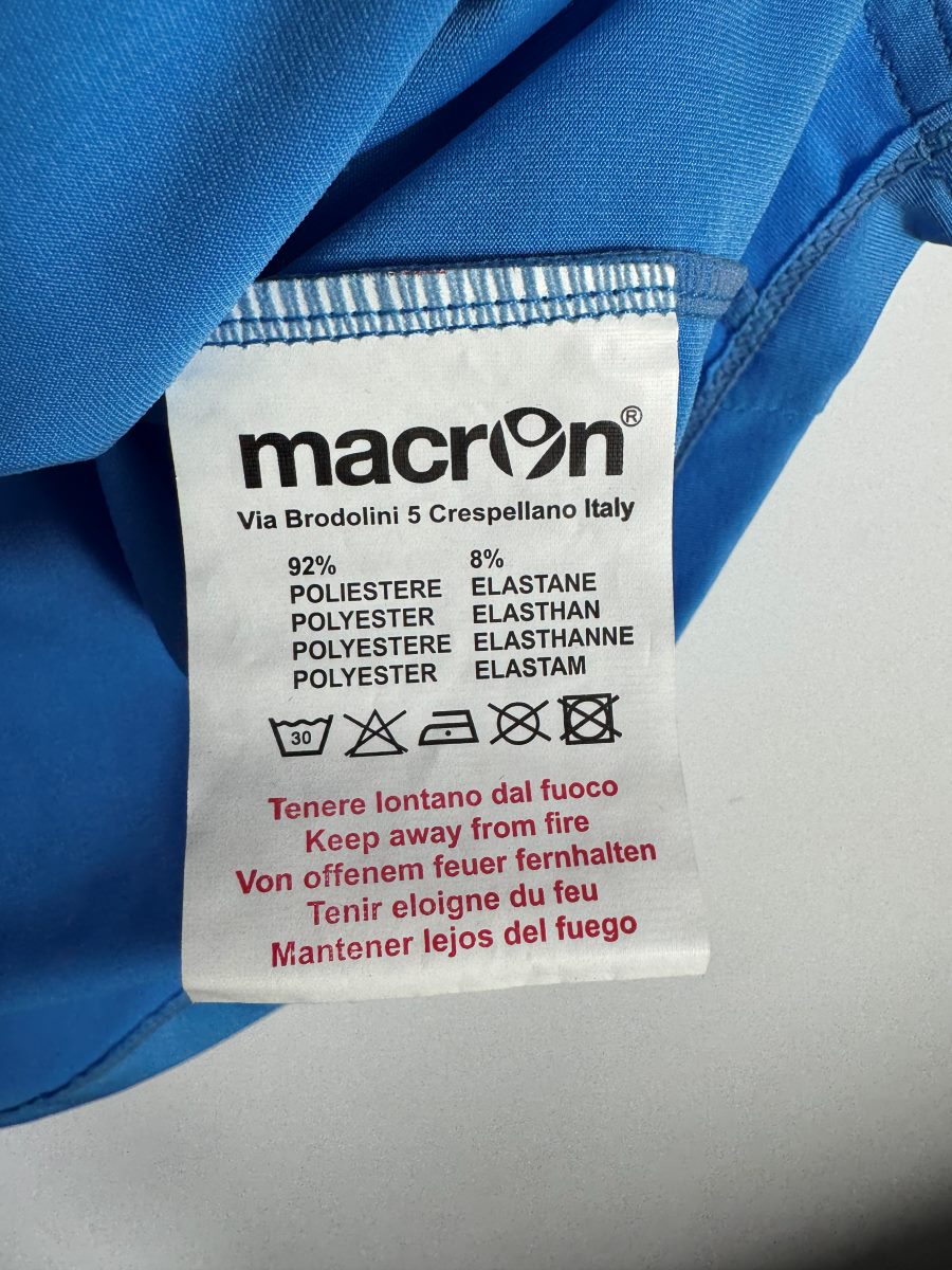Étiquette Macron d'origine du maillot Napoli 2011-2012 domicile avec composition et entretien