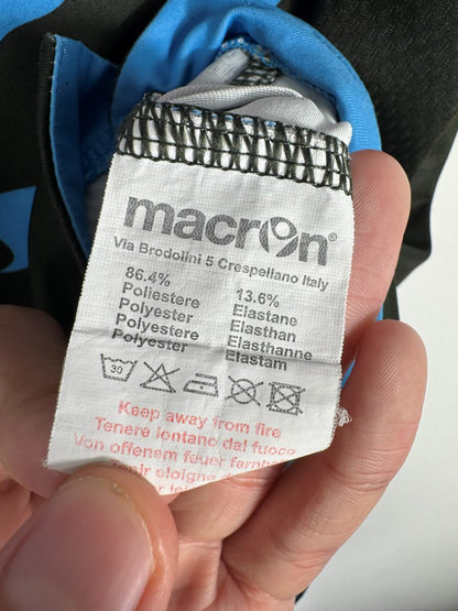 Étiquette Macron d'origine du maillot Napoli 2013-2014 avec composition polyester élasthanne