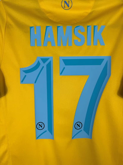 Détail flocage Hamšík N°17 maillot Napoli third jaune 2013-2014