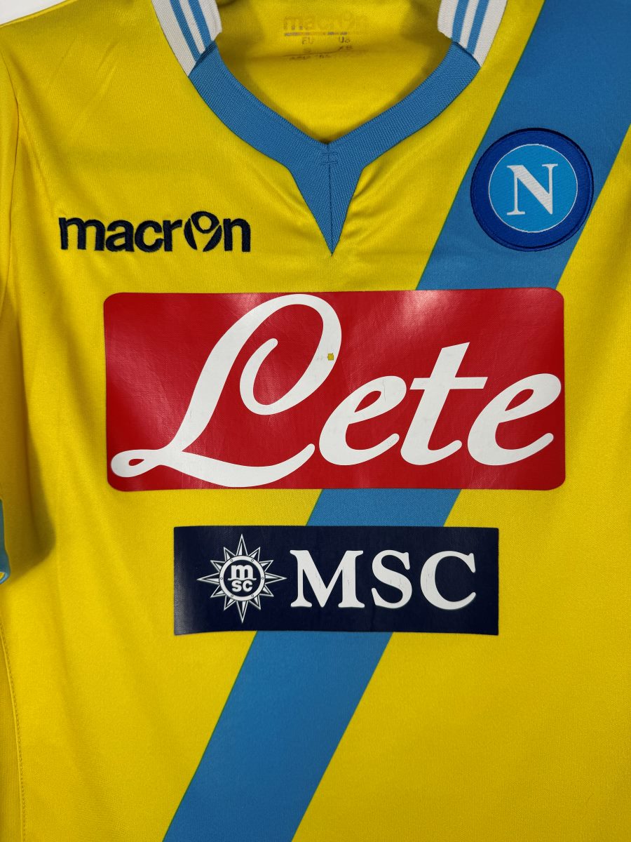 Détail écusson SSC Napoli et sponsors Lete MSC maillot third 2013-2014