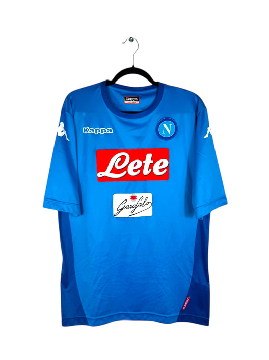 Maillot Napoli 2017-18 domicile bleu azur Kappa authentique vue de face.