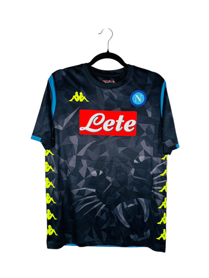 Maillot Napoli 2018-2019 Extérieur Kappa - Vue avant, taille S, couleur noir.