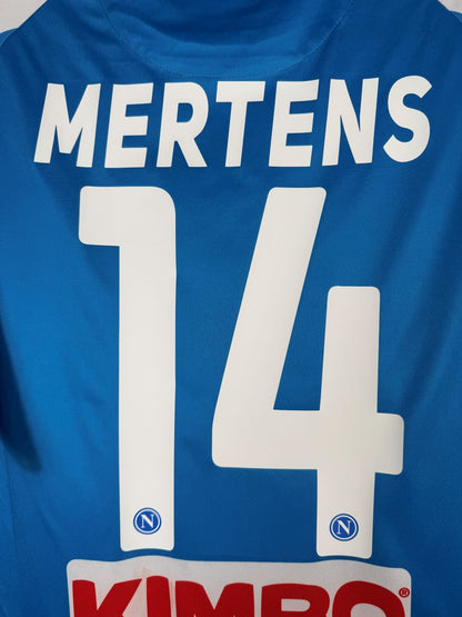 Détail flocage Mertens N°14 sur maillot Napoli domicile 2019-2020
