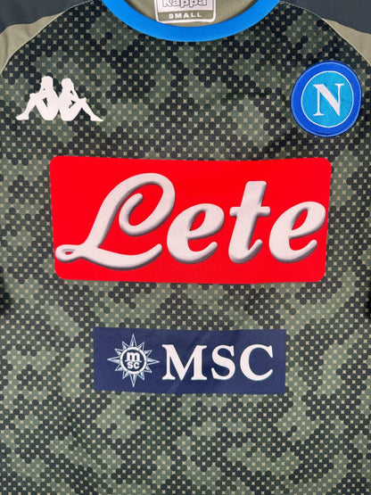 Écusson brodé SSC Napoli et logo Kappa sur le maillot extérieur 2019-2020 camouflage