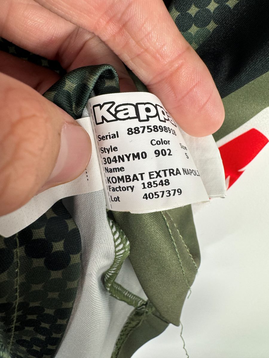Étiquette Kappa Kombat Extra Napoli style 304NYM0 taille S du maillot extérieur 2019-2020