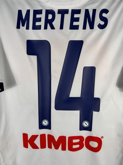 Gros plan du flocage MERTENS 14 bleu marine avec écussons Napoli miniatures, third 2019-2020