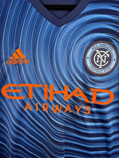 Écusson New York City FC et sponsor Etihad Airways orange, maillot extérieur