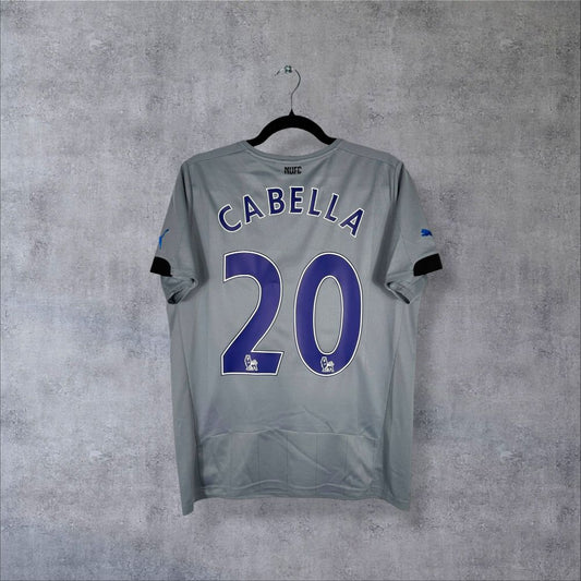 Dos du maillot Newcastle United 2014-2015 extérieur gris avec flocage Cabella N°20 authentique ère Pardew Carver