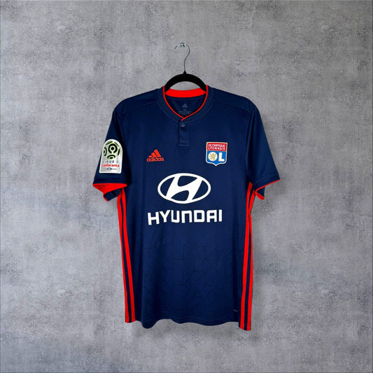 Maillot Olympique Lyonnais 2018-2019 extérieur adidas face Hyundai col boutonné