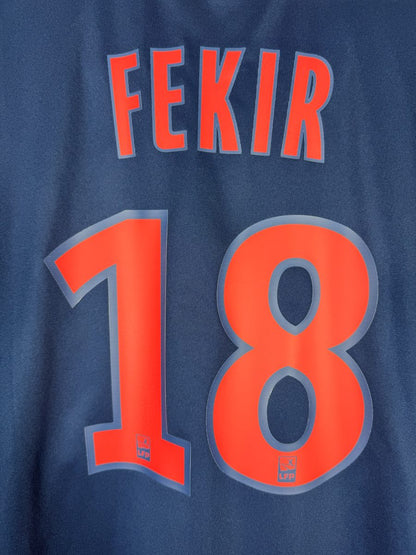 Flocage FEKIR N°18 corail cerné bleu avec logos LFP à la base des chiffres