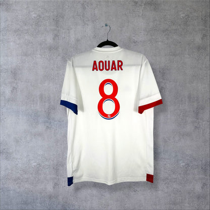 Maillot OL 2020-2021 domicile blanc vue dos flocage Aouar N°8
