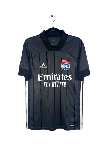 Maillot OL 2020-2021 extérieur Cherki Adidas vue avant logo et sponsor