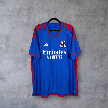 Maillot authentique Olympique Lyonnais 2023-2024 Extérieur Adidas vue de face