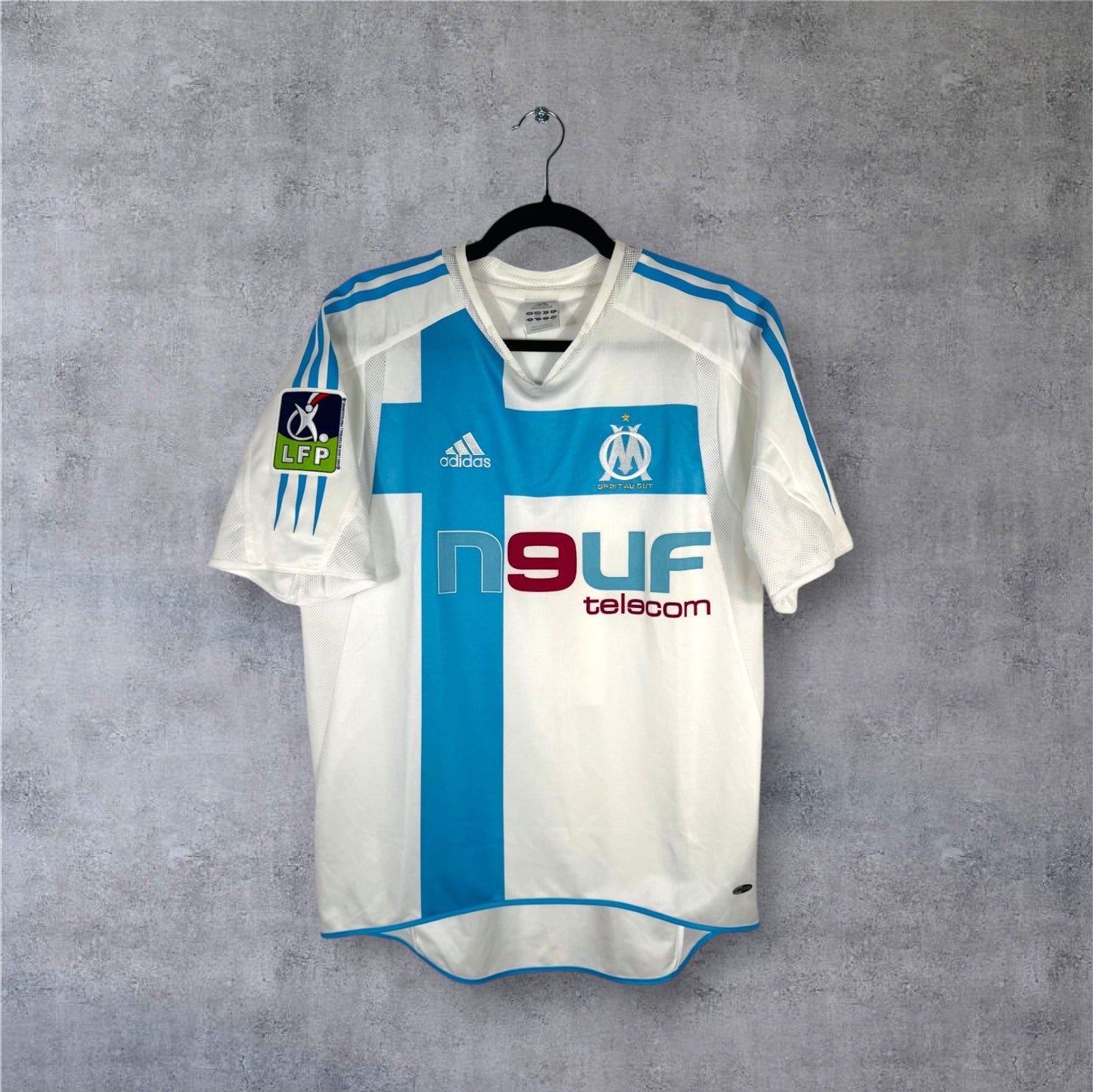 Maillot authentique Olympique de Marseille 2004-2005 Domicile Adidas vue de face