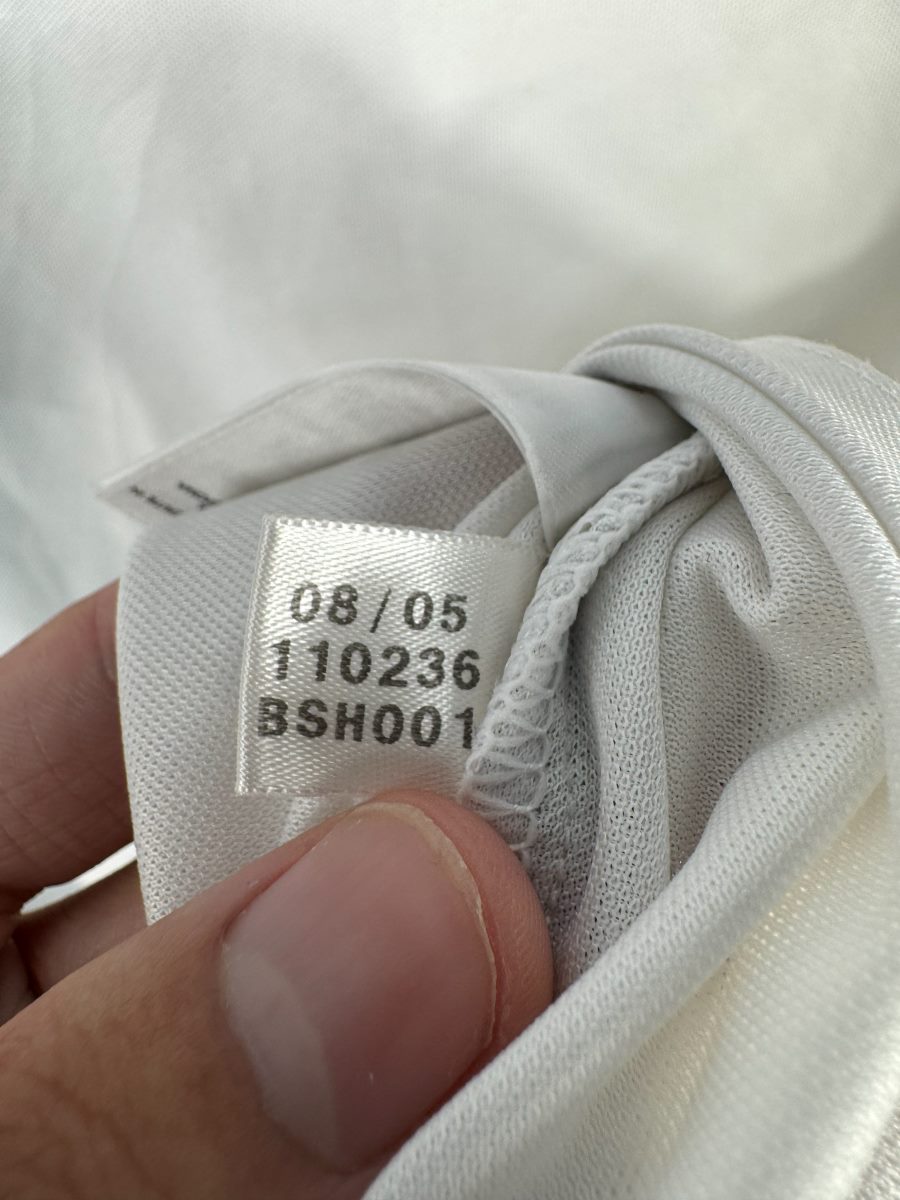 Étiquette adidas 08/05 code 110236, maillot OM domicile 2005-2006 Ribéry