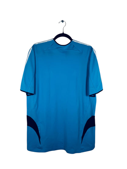 Maillot OM 2005-2006 Extérieur Adidas - Vue arrière, taille L, couleur bleu.