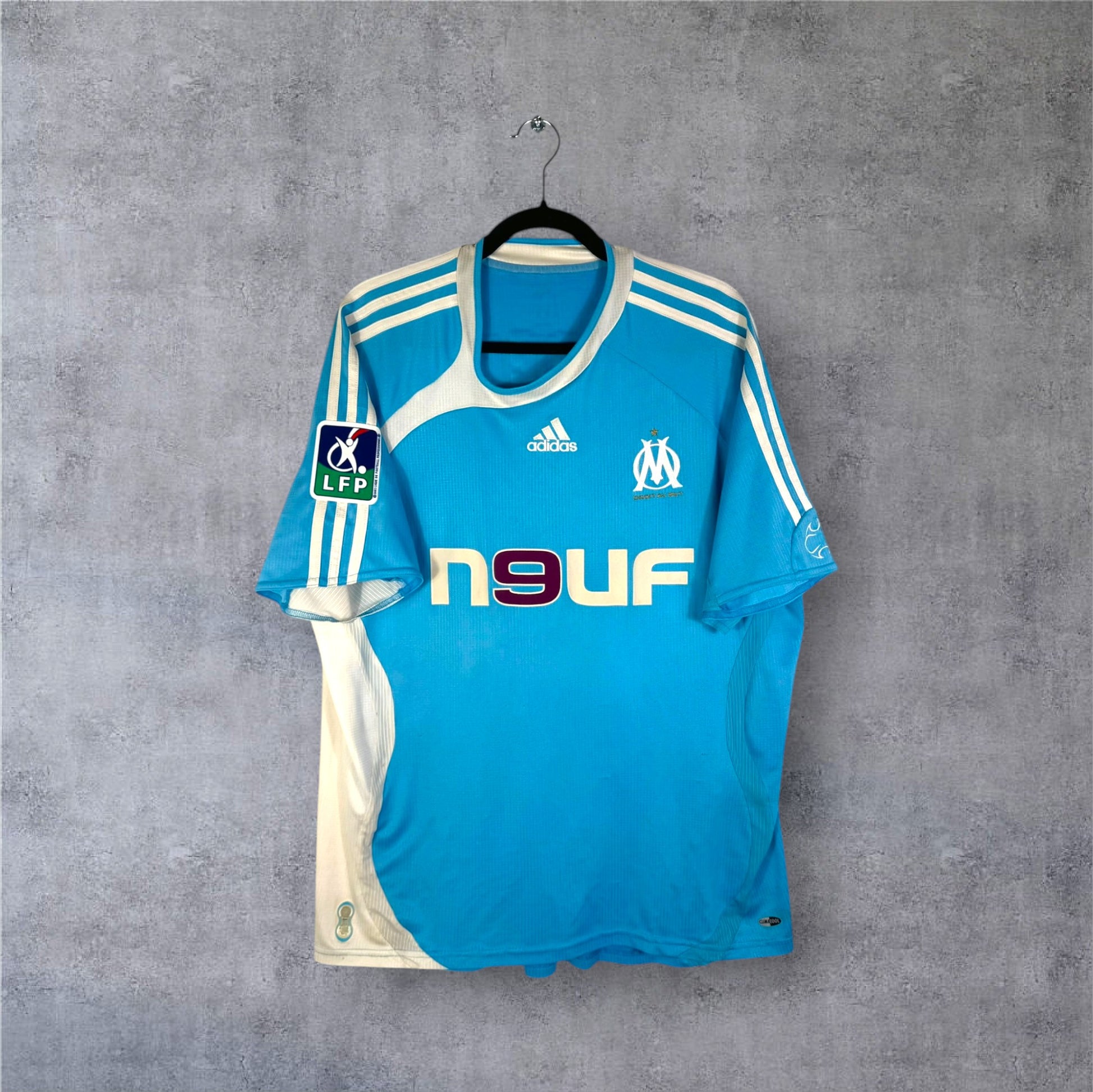 Maillot authentique Olympique de Marseille 2006-2007 Extérieur Adidas vue de face