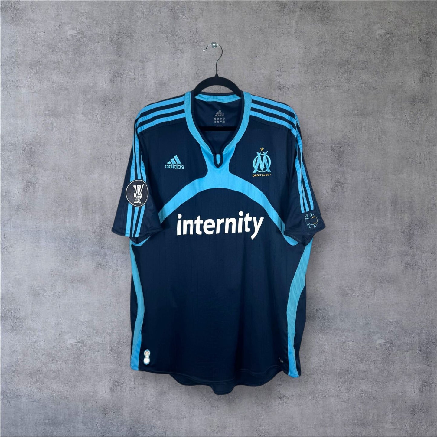 Maillot authentique OM 2006-2007 Third Adidas vue de face
