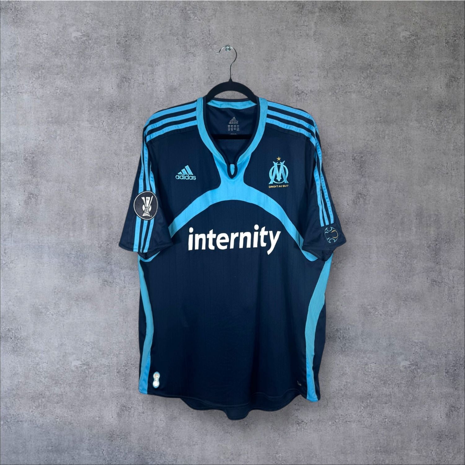 Maillot authentique OM 2006-2007 Third Adidas vue de face