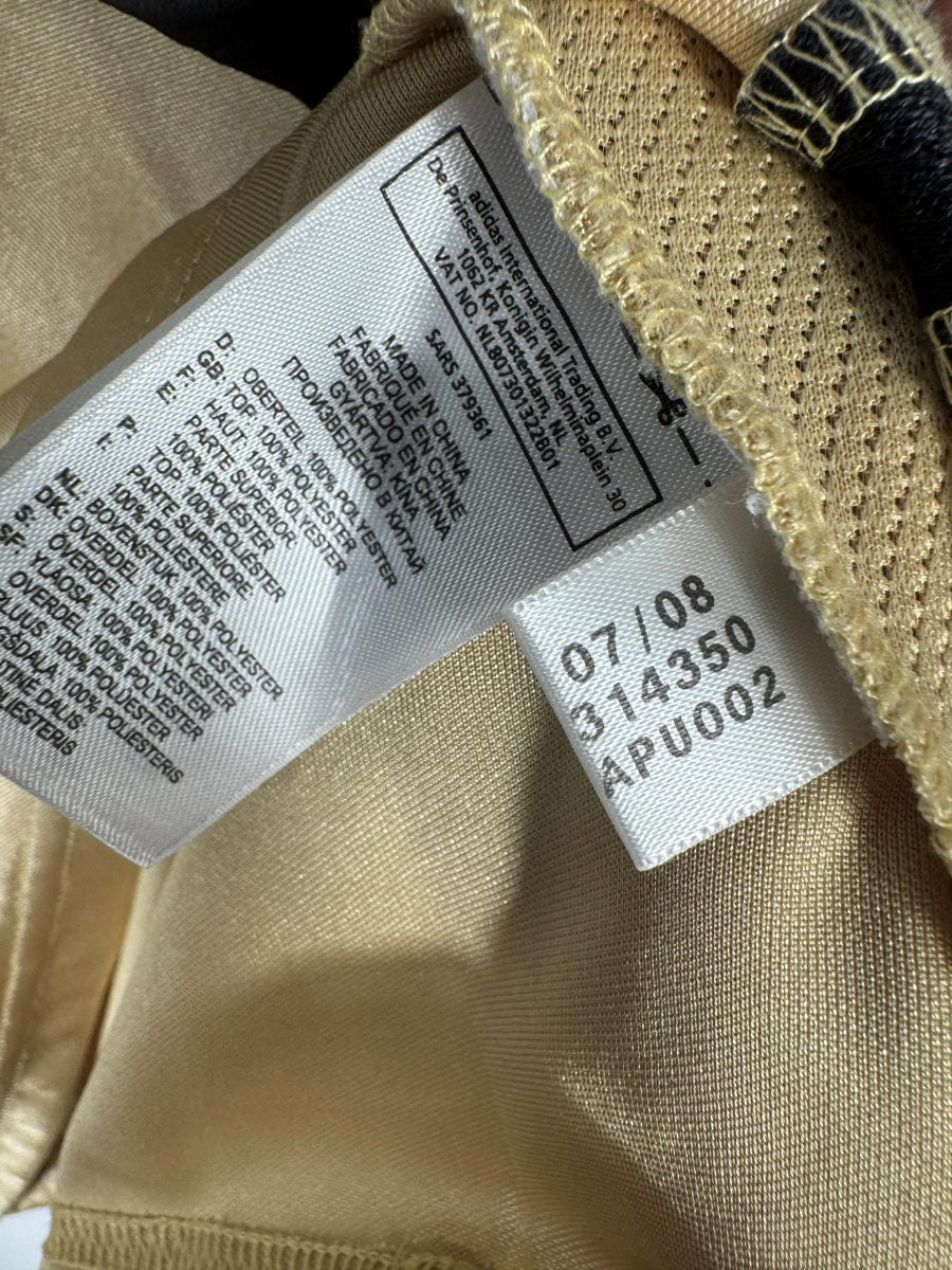 Étiquette adidas code 314350 datée 07/08, maillot third OM 2008-2009