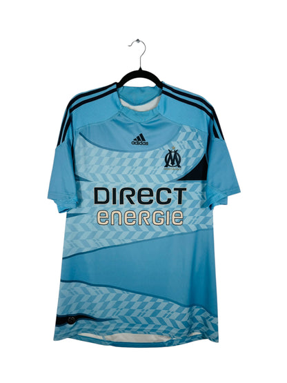 Maillot OM 2009-2010 Domicile Adidas - Vue avant, taille L, couleur bleu.