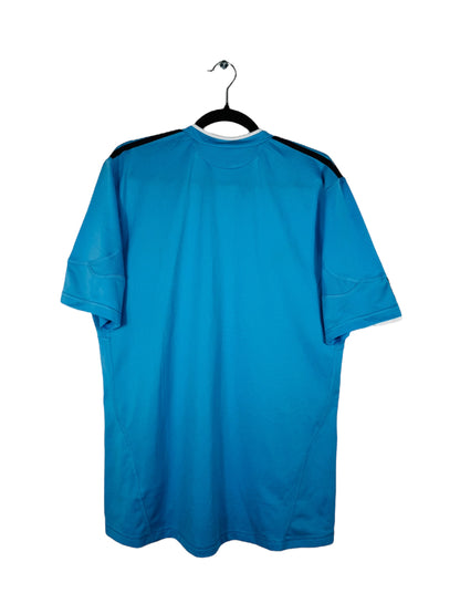 Maillot OM 2010-2011 Extérieur Adidas - Vue arrière, taille L, couleur bleu.