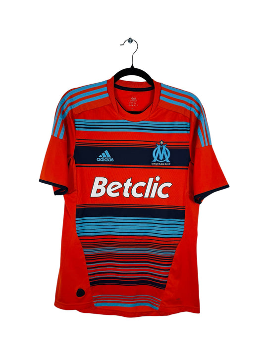 Maillot OM 2011-2012 Third Adidas - Vue avant, taille S, couleur orange.