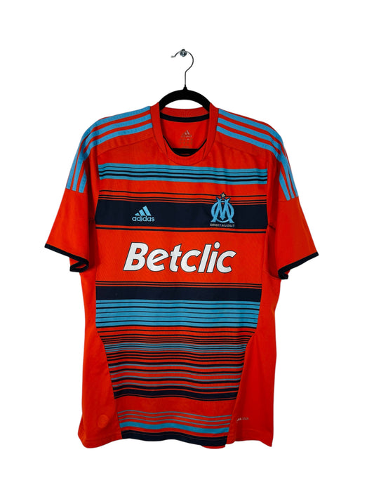 Maillot OM 2011-2012 Third - Vue avant, couleur orange, taille M, flocage Adidas.