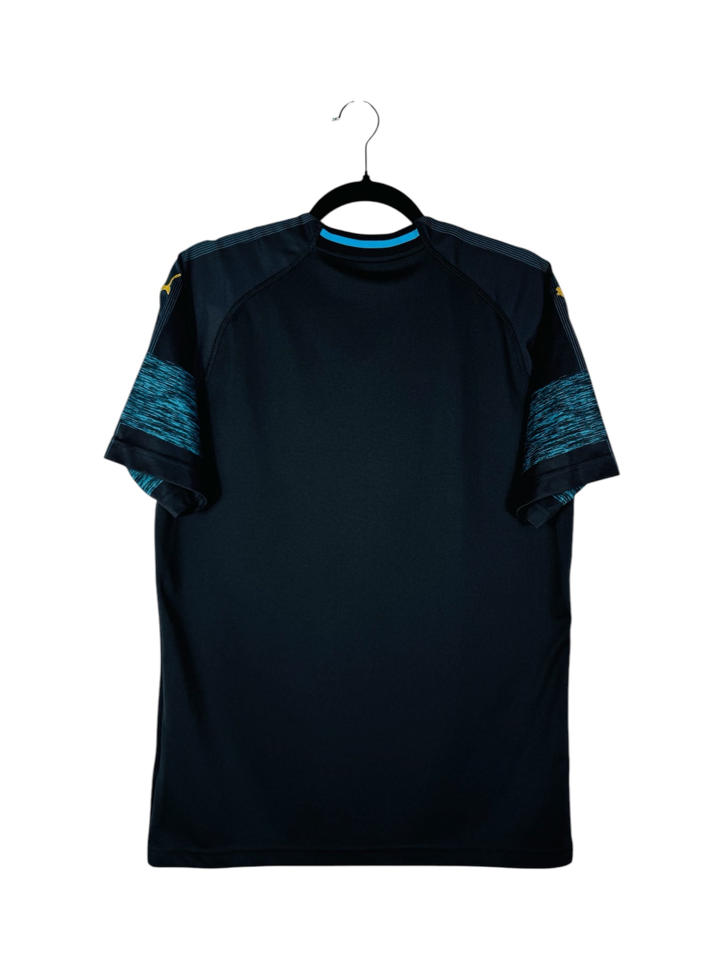 Maillot OM 2018-2019 Extérieur Puma - Vue arrière, taille M, couleur noire.