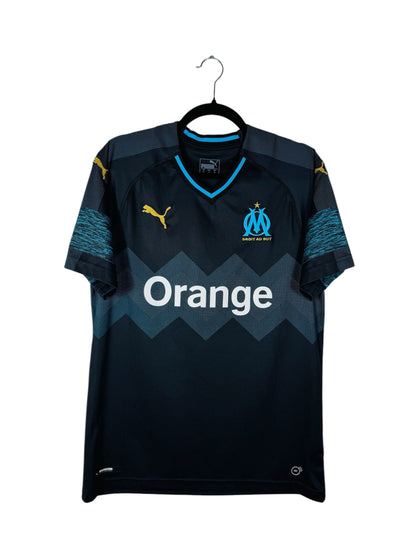 Maillot OM 2018-2019 Extérieur Puma - Vue avant, taille M, couleur noire.