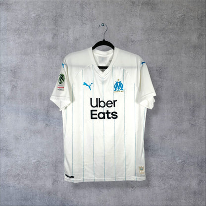 Maillot OM 2019-2020 domicile, face avec logo Puma et sponsor Uber Eats