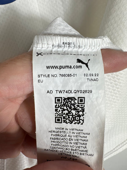 Étiquette d'authenticité avec code Puma 766085-01 prouvant l'originalité du maillot