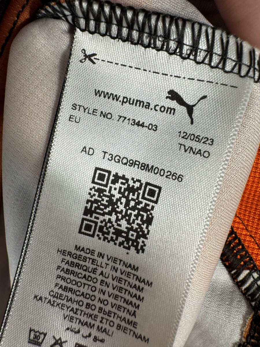 Étiquette intérieure Puma du maillot OM third 2023-2024, style 771344-03 daté 12/05/23