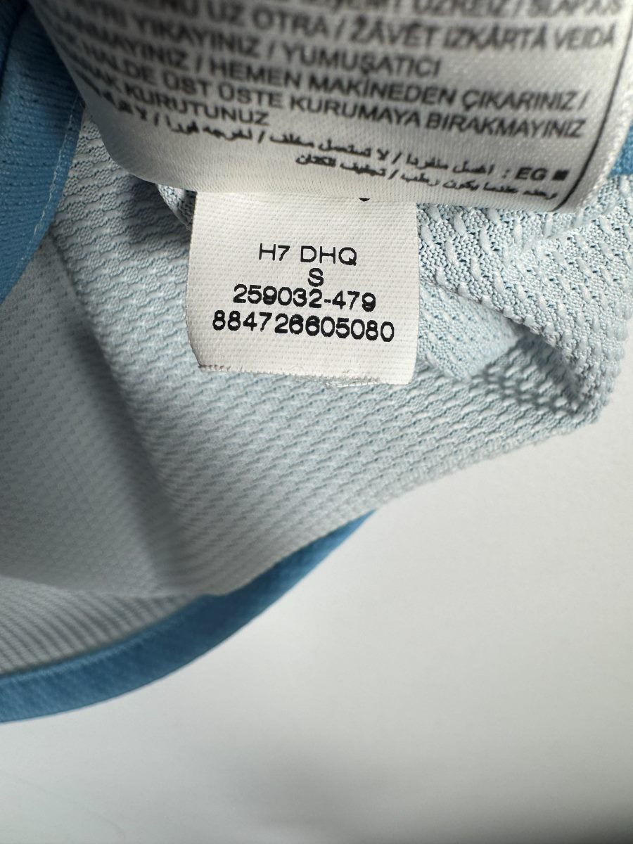 Étiquette intérieure Nike d'origine du maillot Pays-Bas 2008-2009 extérieur, code 259032-479, taille S