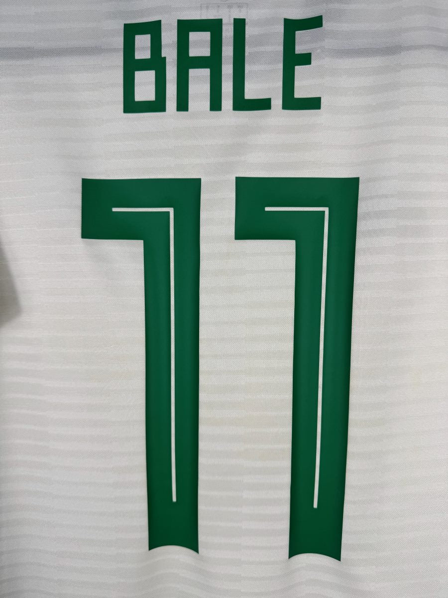 Détail du flocage vert Bale 11, maillot Pays de Galles extérieur 2018