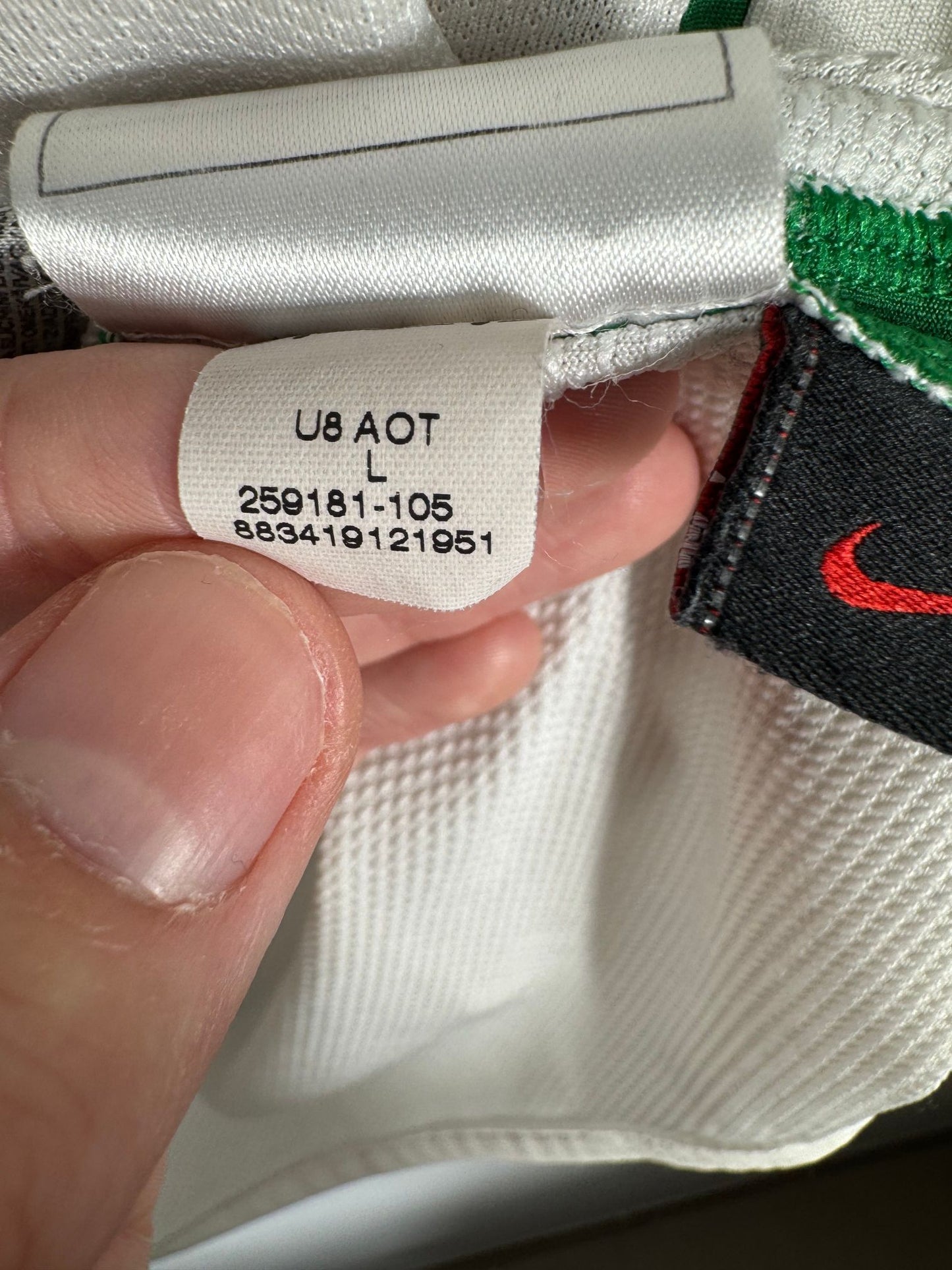 Détail de la typographie du flocage sur le numéro 7 de Cristiano Ronaldo
