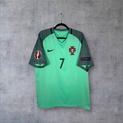 Maillot authentique Portugal 2016 Extérieur vert menthe Nike vue de face